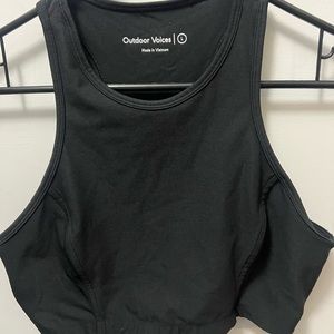 Outdoor Voices Black Bra/Crop Top. High Neck Size L